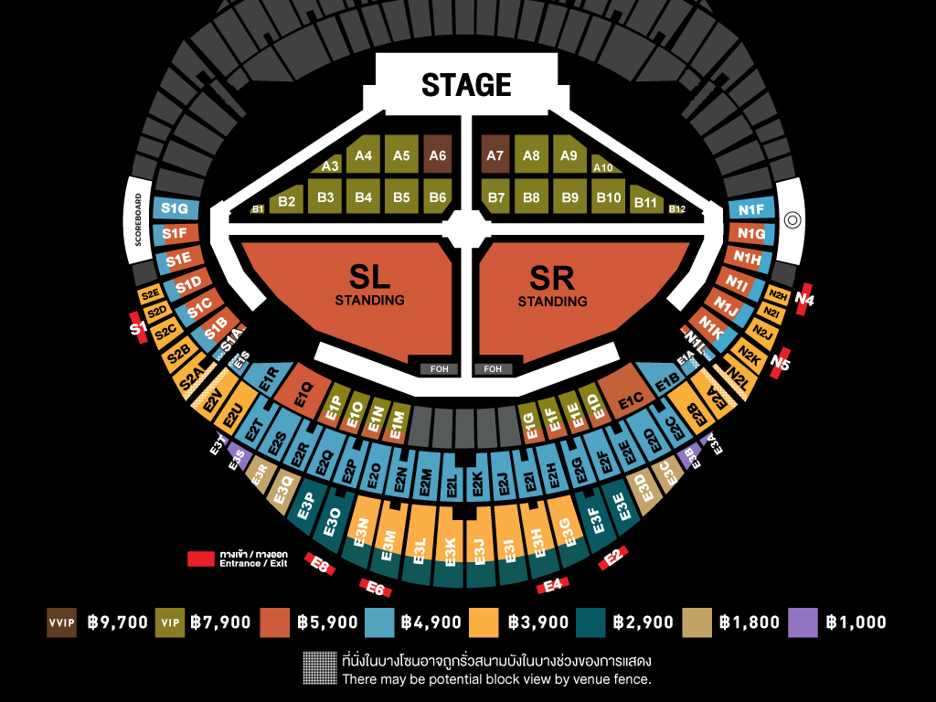  BamBam THE 1ST WORLD TOUR ENCORE泰国演唱会座位图